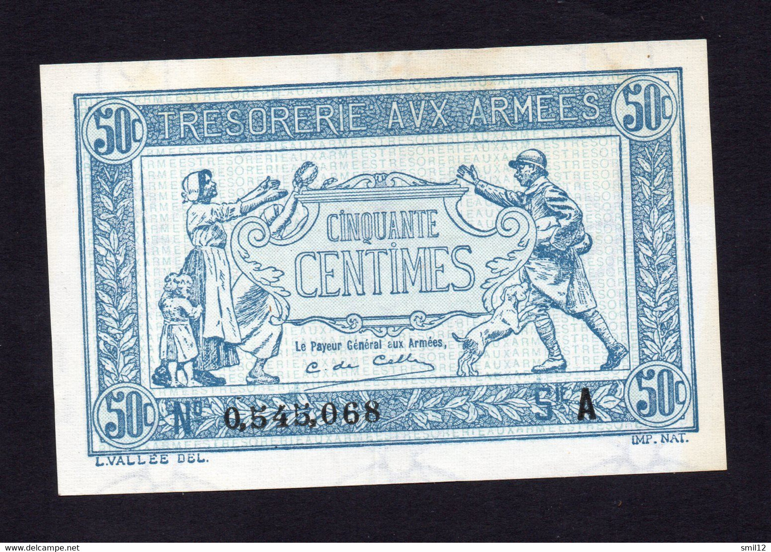 Trésorerie Aux Armées - 50 Centimes - Lettre A - Neuf - 1917-1919 Tesoreria Delle Armate