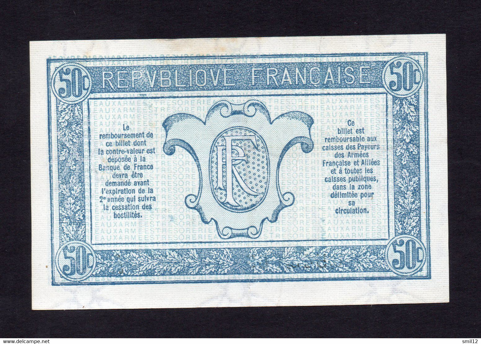 Trésorerie Aux Armées - 50 Centimes - Lettre A - Neuf - 1917-1919 Tesoreria Delle Armate