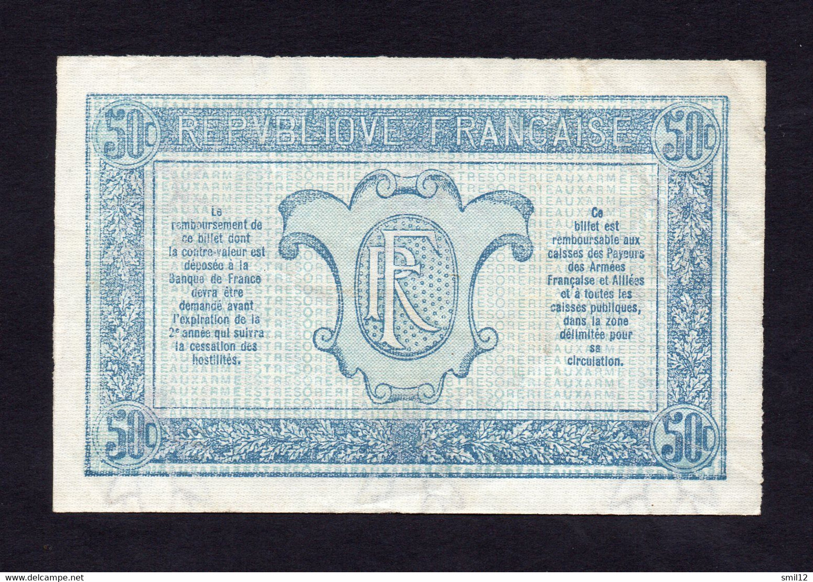 Trésorerie Aux Armées - 50 Centimes - Lettre E - Sup++ - 1917-1919 Army Treasury