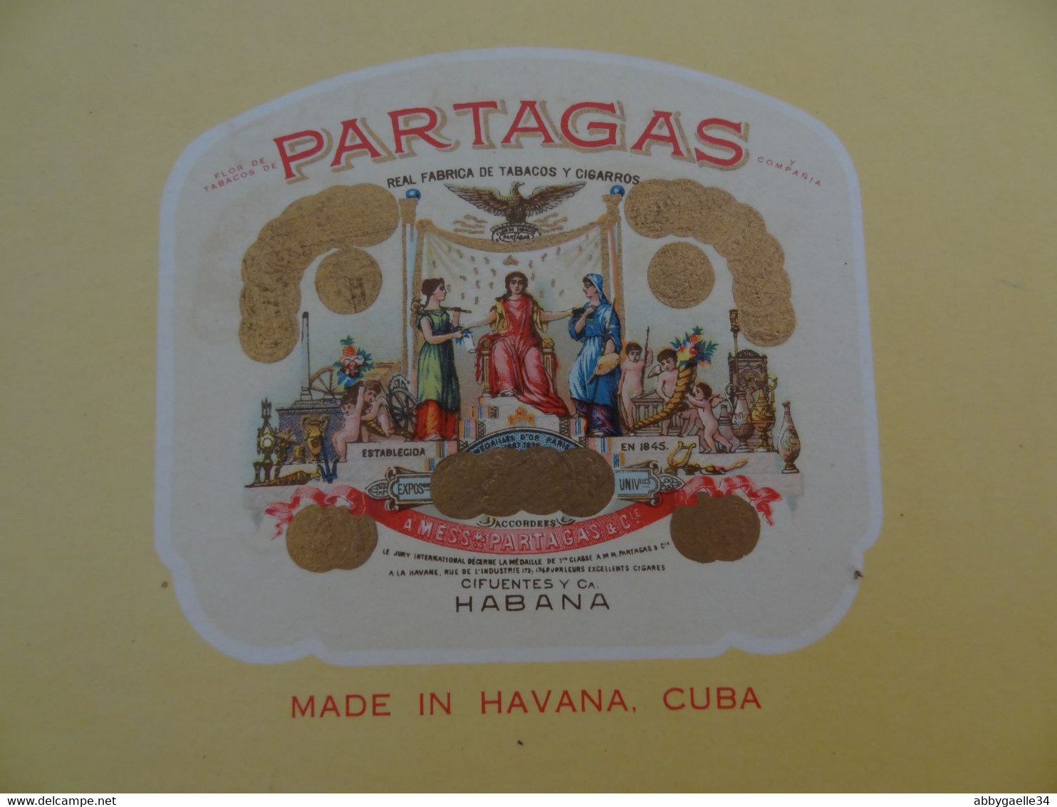 * Lot De 4 Boîtes De Tabac Vides Bois * Partagas Flor De Tabacos, Quintero Y Hno, Cienfuegos, Delfuma Havane Cuba (lot 1 - Tabaksdozen (leeg)