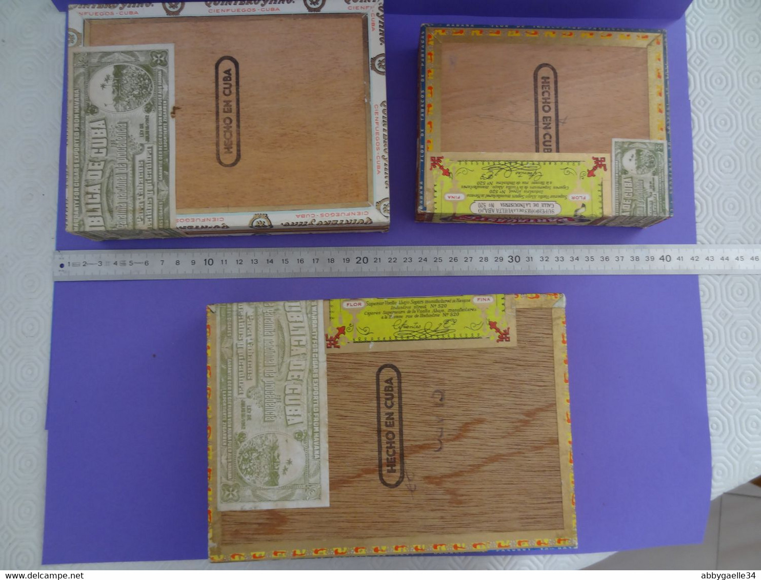 * Lot De 3 Boîtes De Tabac Vides Bois * Partagas Flor De Tabacos, Quintero Y Hno, Cienfuegos, Cuba Havane Habana (lot 2) - Empty Tobacco Boxes