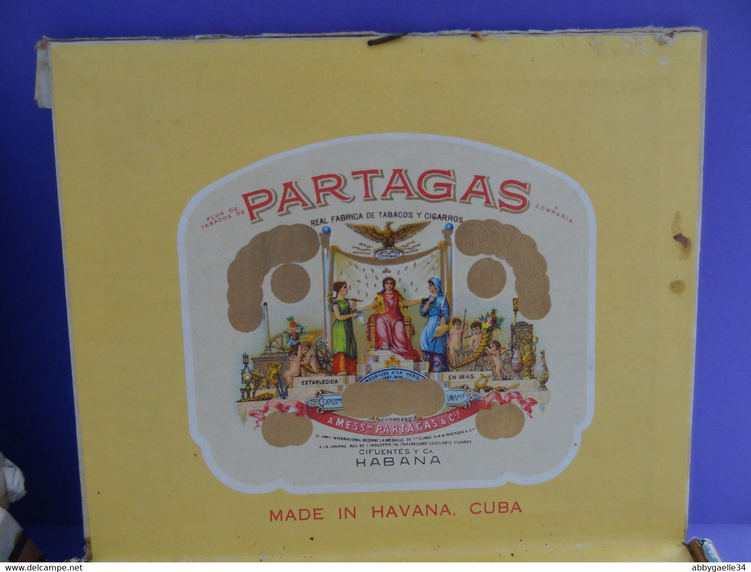 * Lot de 3 boîtes de tabac vides bois * Partagas Flor de Tabacos, Quintero y Hno, Cienfuegos, Cuba Havane Habana (lot 2)