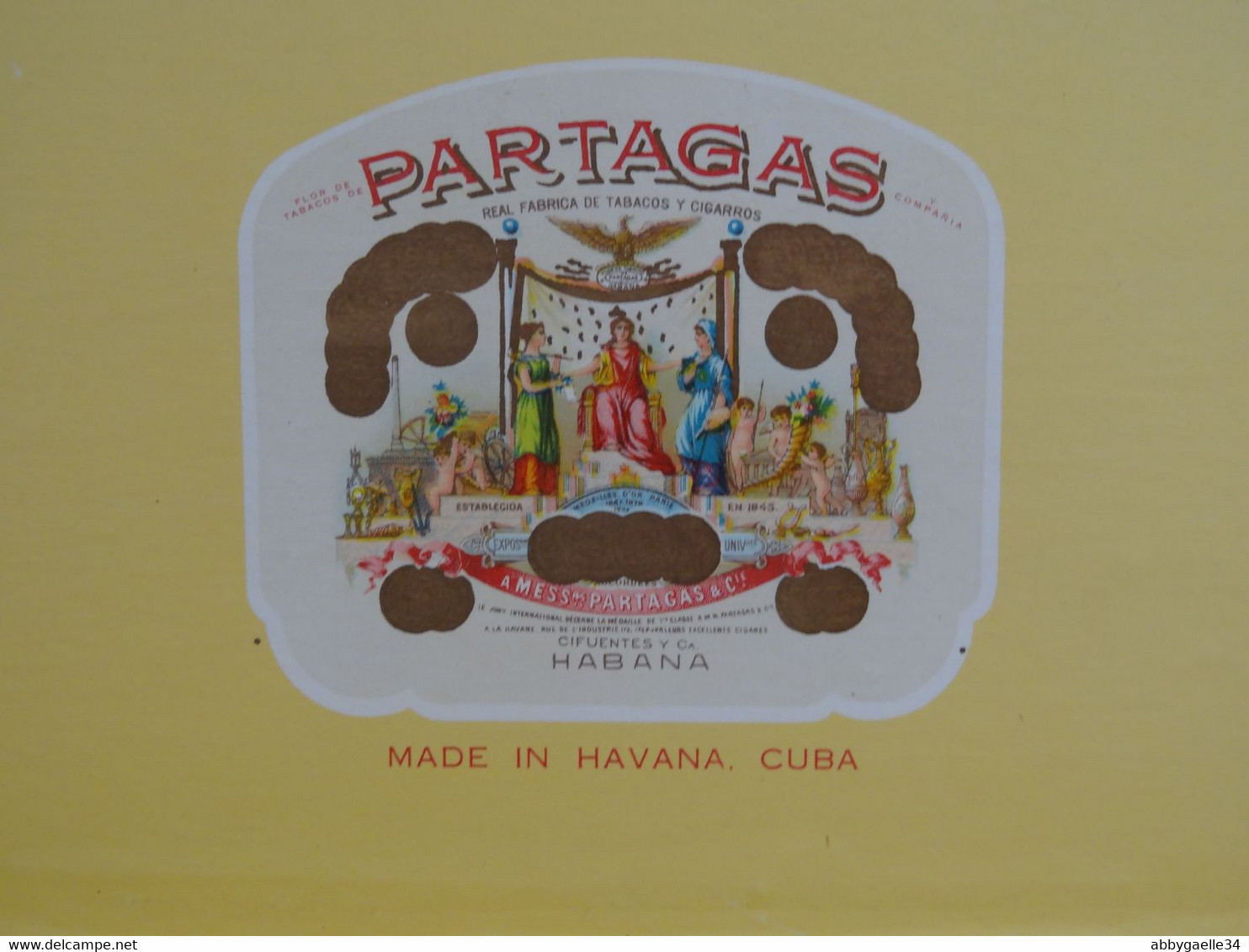 * Lot de 3 boîtes de tabac vides bois * Partagas Flor de Tabacos, Quintero y Hno, Cienfuegos, Cuba Havane Habana (lot 2)