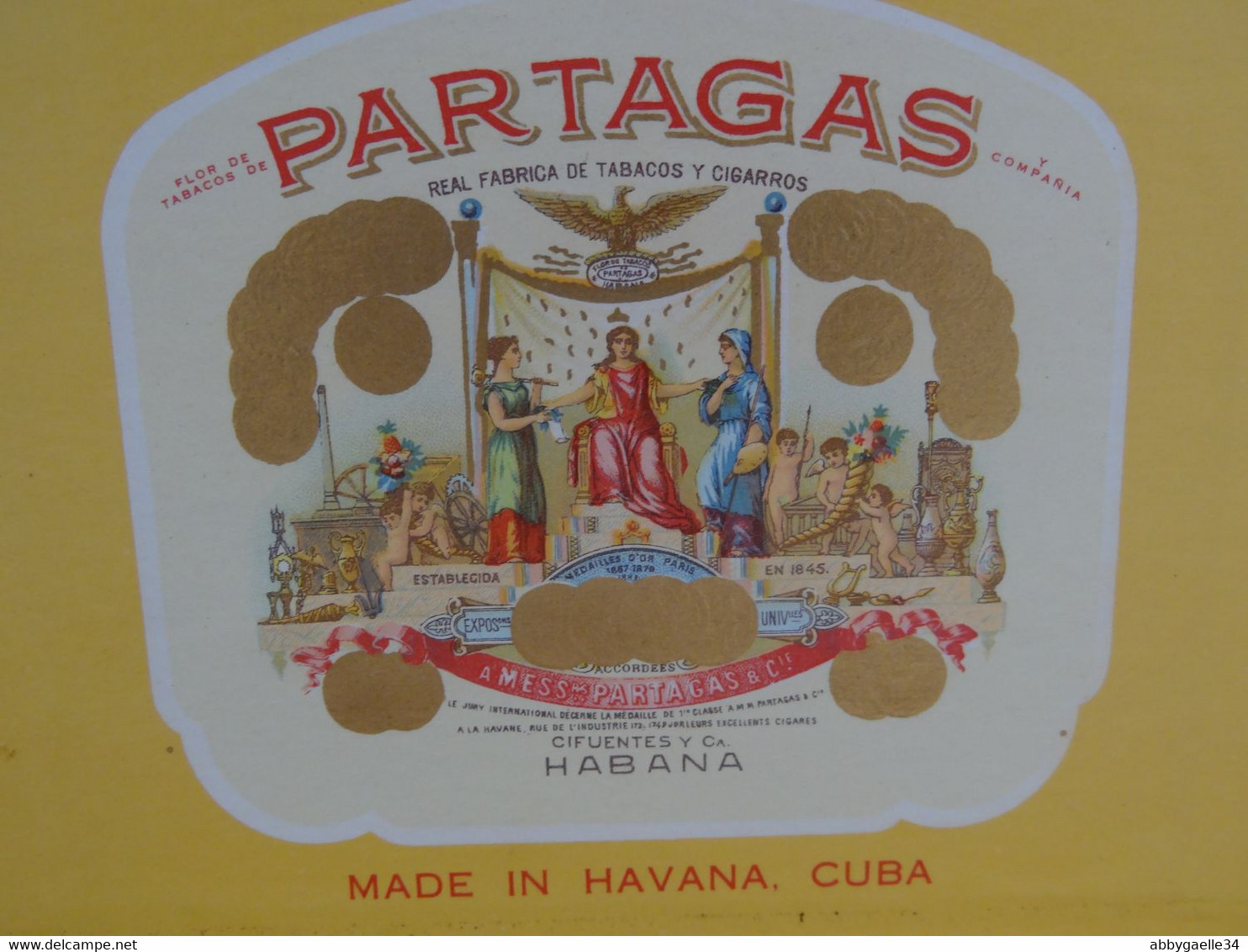 * Lot de 2 boîtes de tabac vides bois * Partagas Flor de Tabacos, Quintero y Hno, Cienfuegos, Cuba Havane Habana (lot 3)