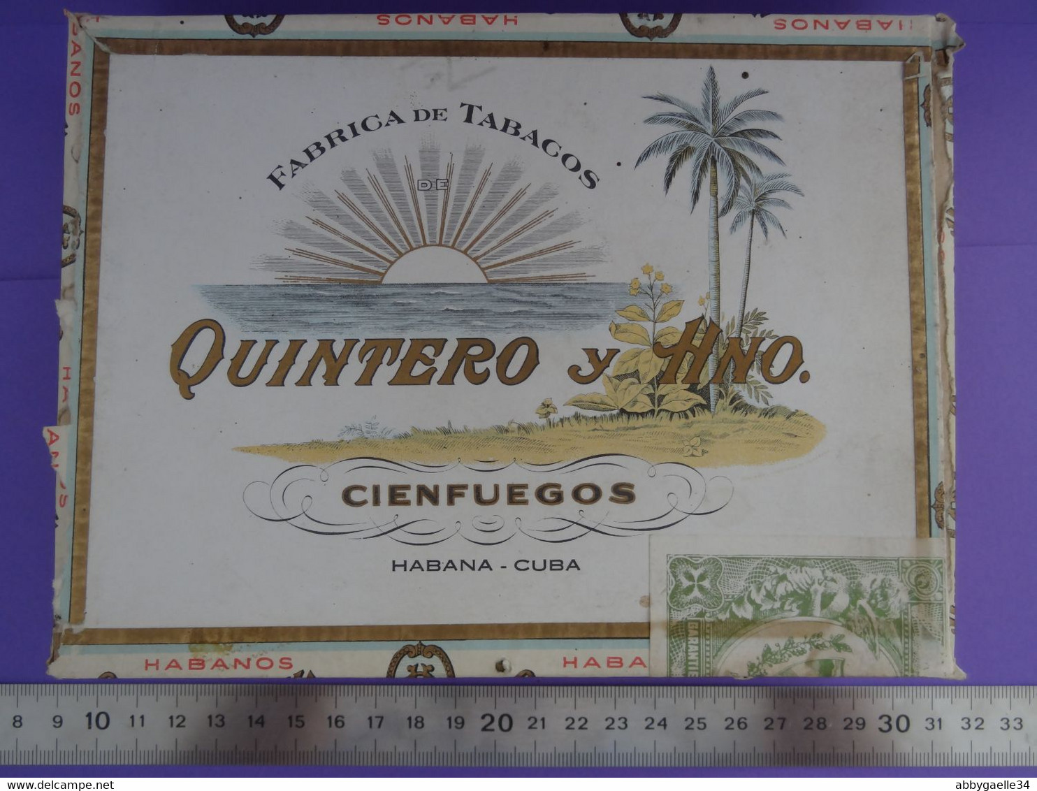 Boîte De Tabac Vide En Bois QUINTERO Y Hno, Cienfuegos, Cuba Havane Habana (lot 4) - Tabaksdozen (leeg)