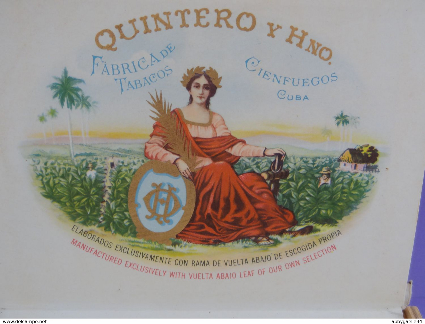 Boîte De Tabac Vide En Bois QUINTERO Y Hno, Cienfuegos, Cuba Havane Habana (lot 4) - Tabaksdozen (leeg)