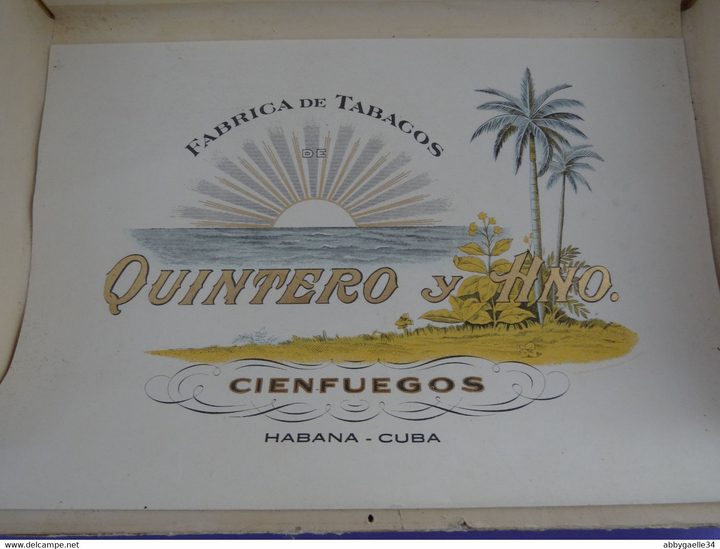 Boîte De Tabac Vide En Bois QUINTERO Y Hno, Cienfuegos, Cuba Havane Habana (lot 4) - Cajas Para Tabaco (vacios)