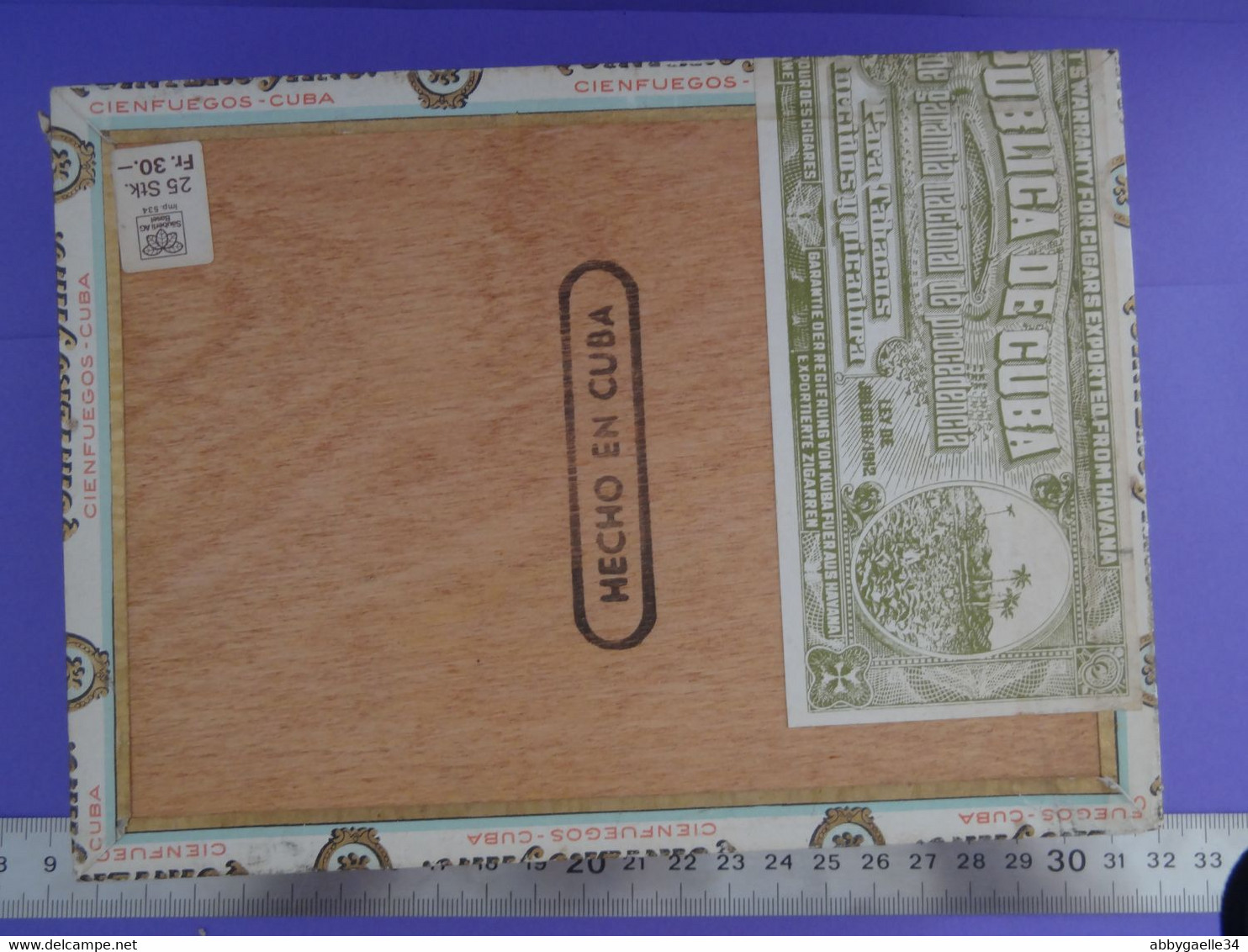 Boîte De Tabac Vide En Bois QUINTERO Y Hno, Cienfuegos, Cuba Havane Habana (lot 4) - Schnupftabakdosen (leer)