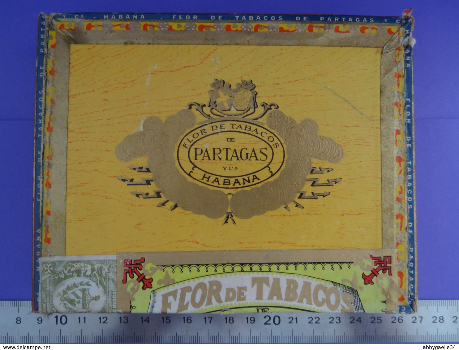 Boîte De Tabac Vide En Bois Partagas Flor De Tabacos, Cuba Havane Habana (lot 5) - Tabaksdozen (leeg)