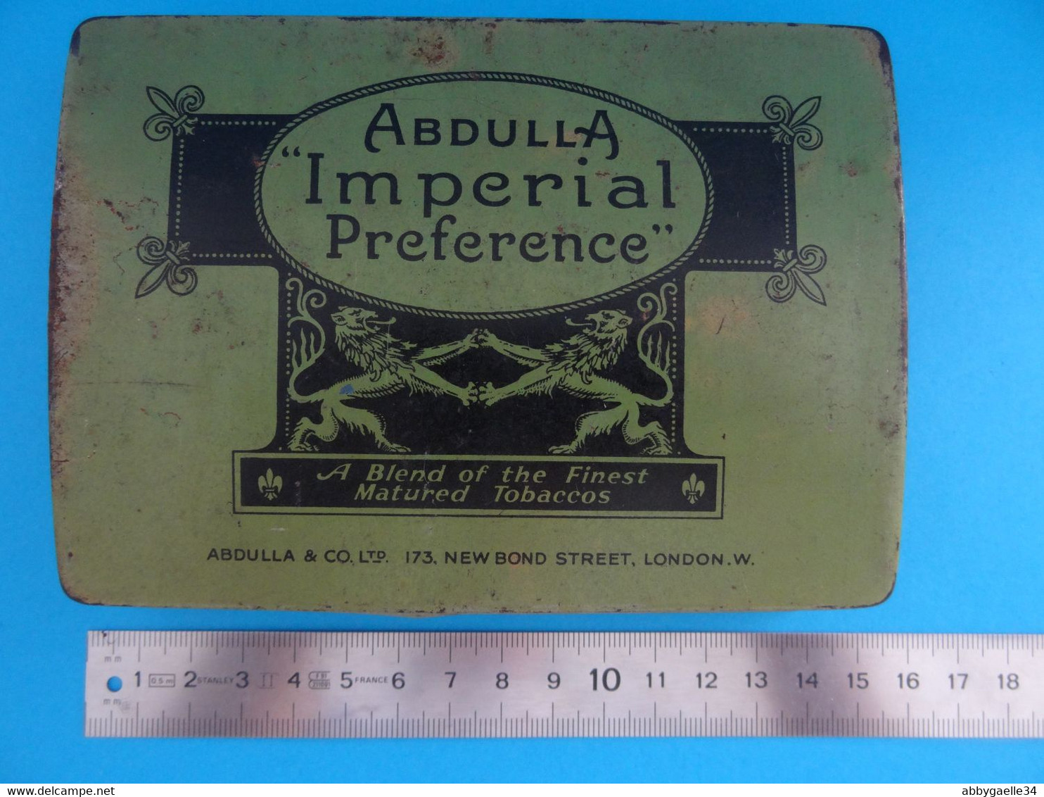 Boîte De Tabac Vide En Fer Abdulla "Imperial Preference" 173, New Bond Street, London  (lot 6) Lions - Empty Tobacco Boxes