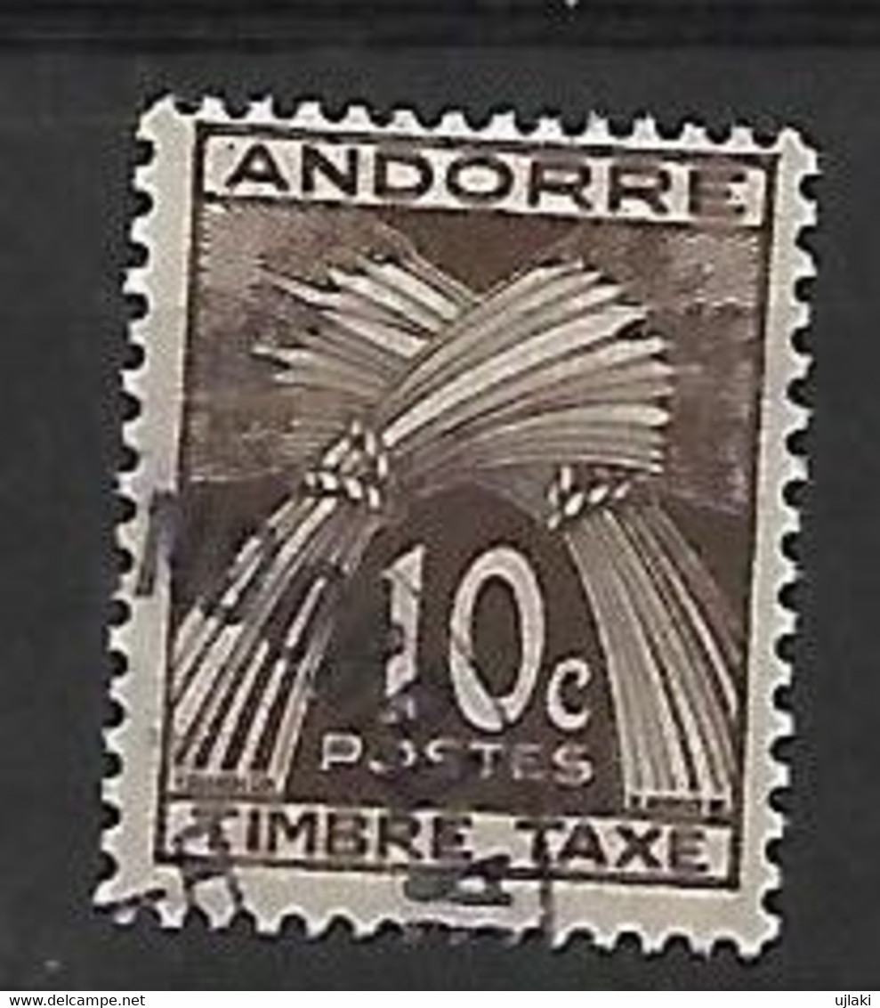 ANDORRE FRANCAIS:  Timbre Taxe:légende "timbre Taxe": TP  N°32  Année:1946 - Gebruikt