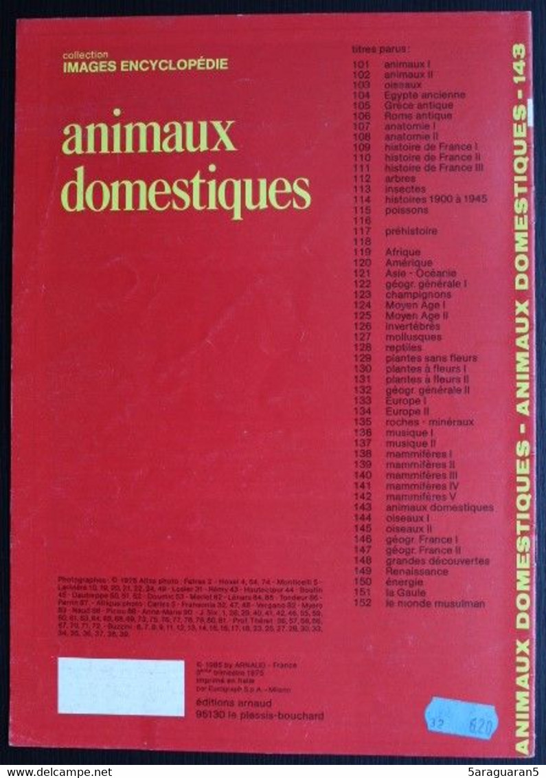 Documentation Scolaire Arnaud - 143 - Animaux Domestiques - Edition 1985 - Schede Didattiche
