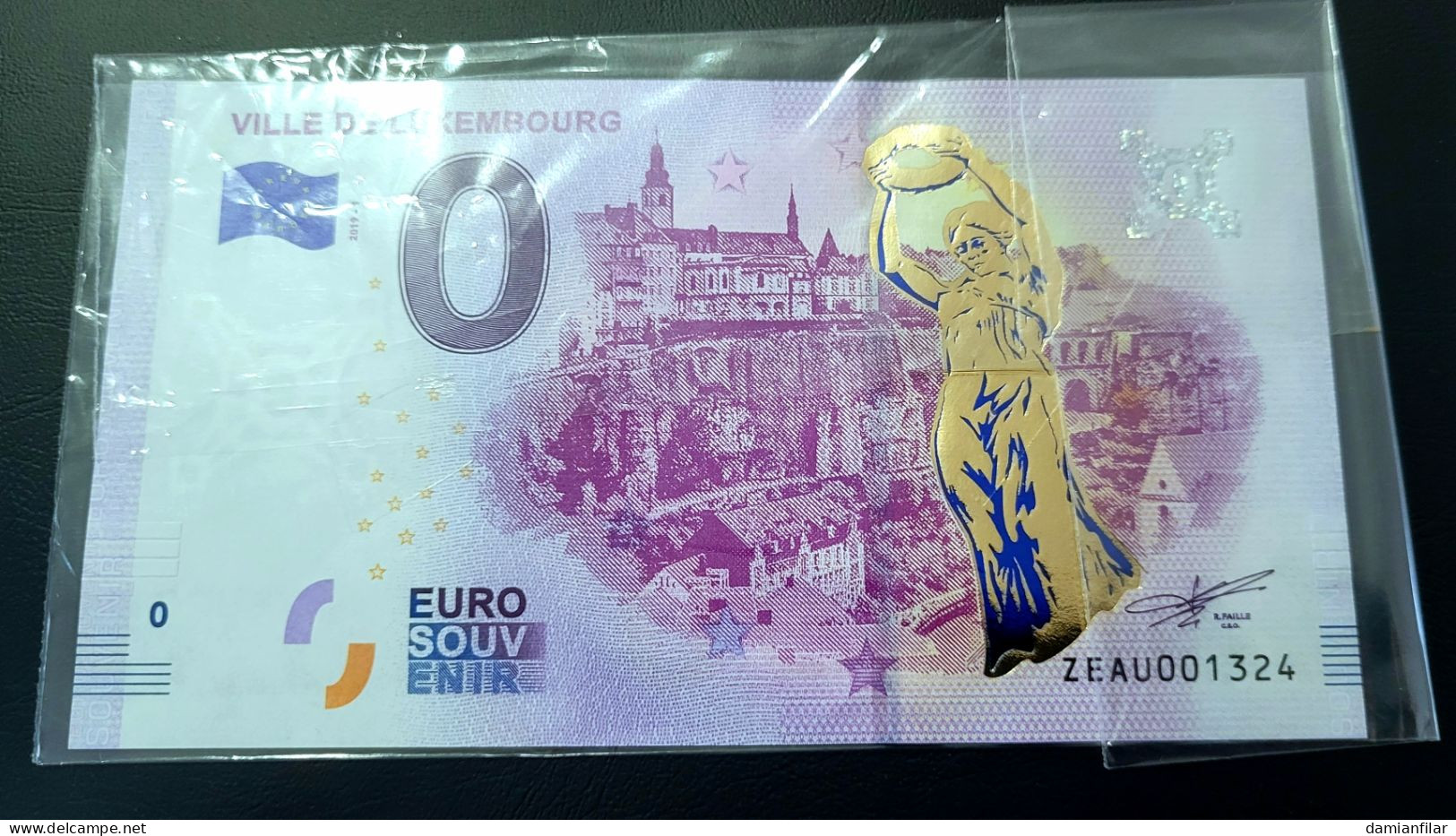 0 Euro Souvenir Ville De Luxembourg ZEAU 2019-1 Gold - Luxembourg