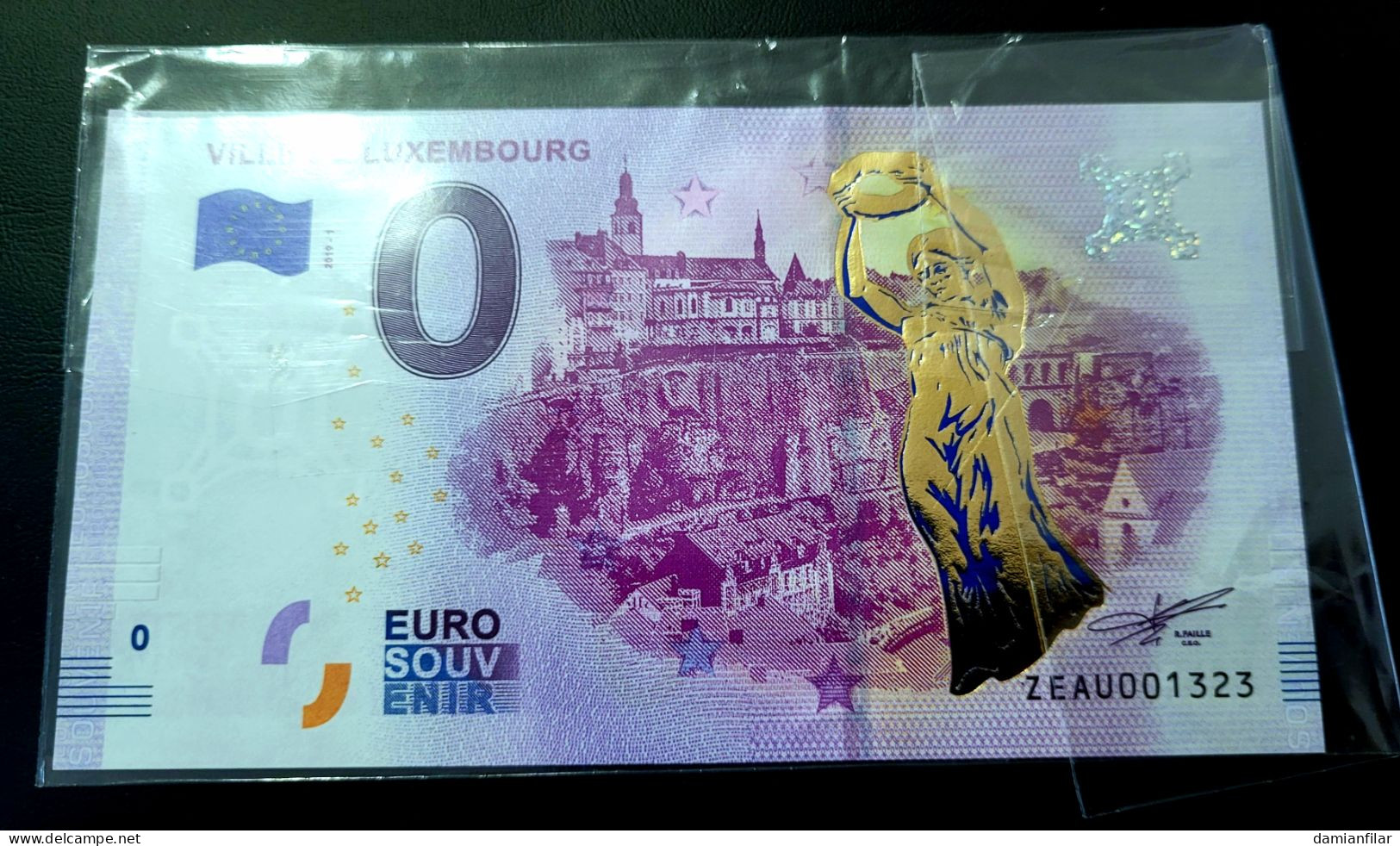 0 Euro Souvenir Ville De Luxembourg ZEAU 2019-1 Gold - Luxemburg