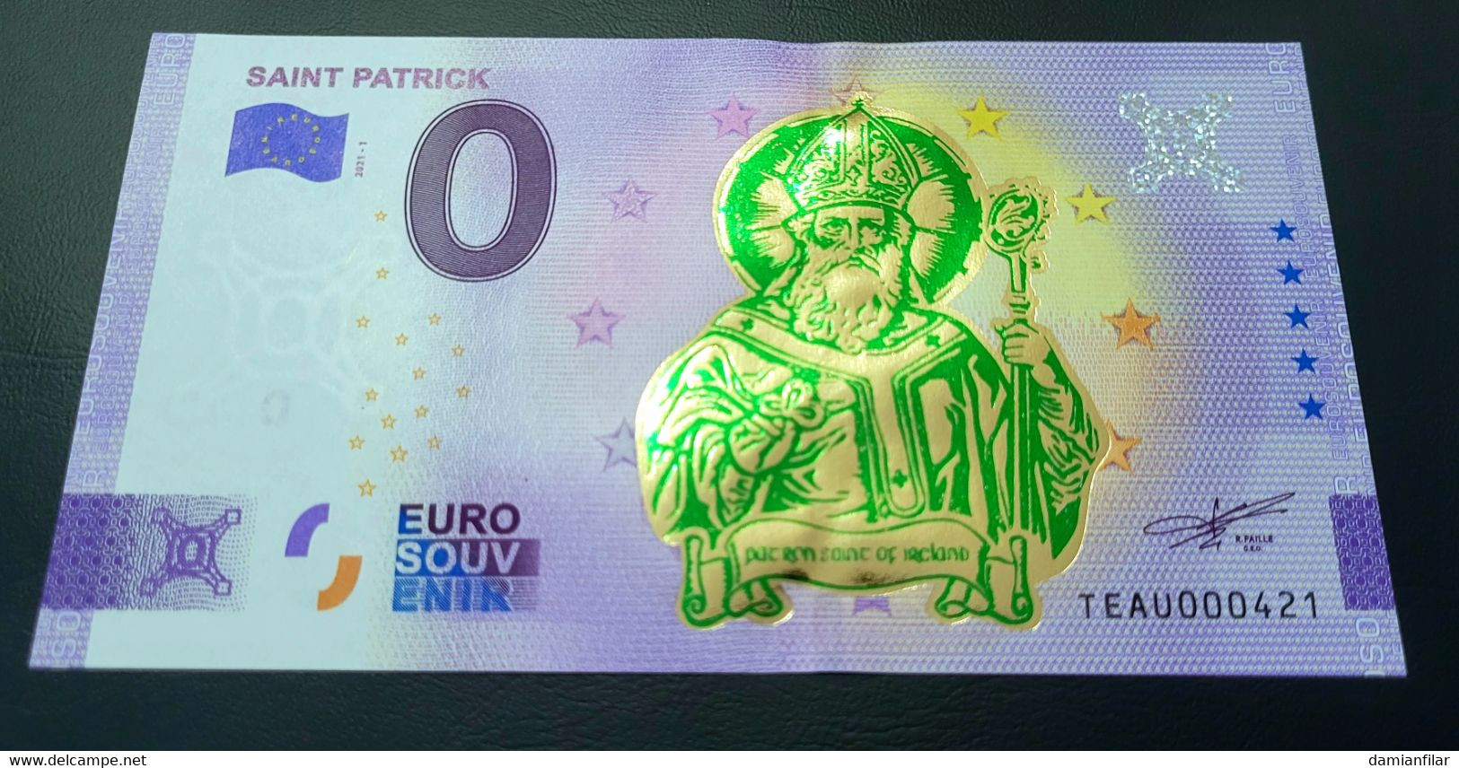 0 Euro Souvenir Saint Patrick TEAU 2021-1 Gold - Ireland