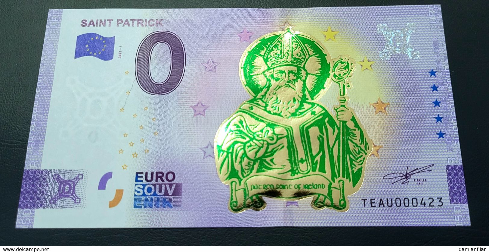 0 Euro Souvenir Saint Patrick TEAU 2021-1 Gold - Irland