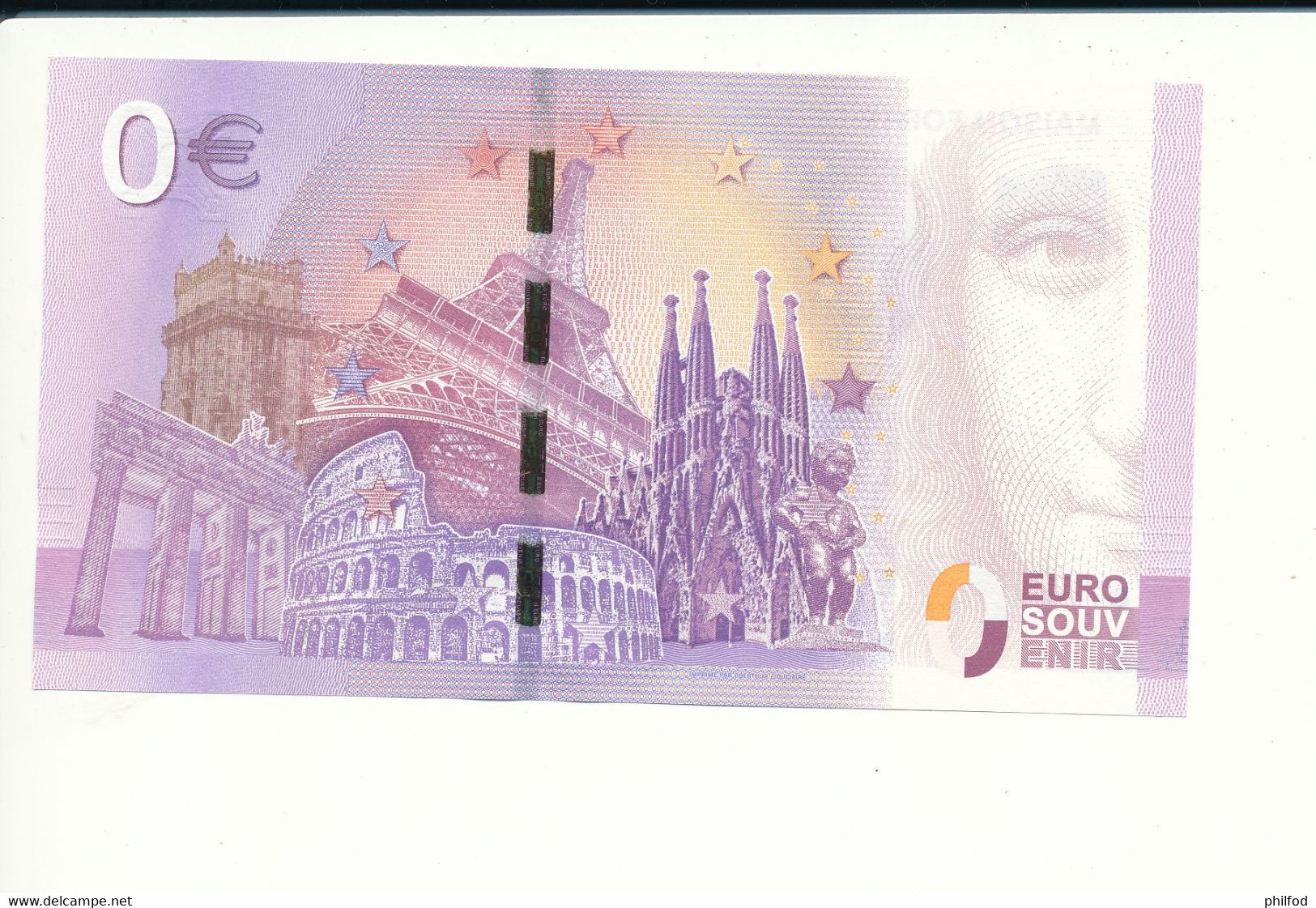 Billet Souvenir - 0 Euro - UEMC - 2017-1 - MAISON FORTE DE REIGNAC -  N° 1658 - Vrac - Billets