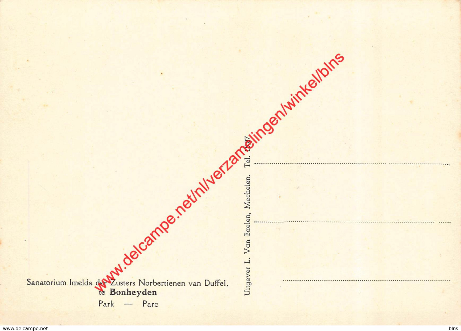 Sanatorium Imelda Der Zusters Norbertienen Van Duffel - Park - Bonheiden - Bonheiden