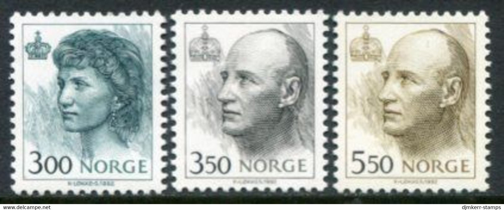 NORWAY 1993 Definitive: King Harald V And Queen Sonja On Ordinary Paper MNH / **.   Michel 1116x-1118x - Nuevos