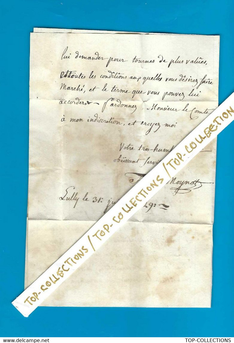 1829 De Lully Haute Savoie Lettre Sign. Pour  Comte De Sonnaz  Militaire Brigade De Savoie Chambéry  SAVOIE ETATS SARDES - Documents Historiques