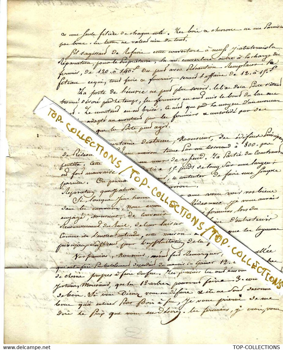 1834 LETTRE SIGN.  Pour Mr De Keroulas Propriétaire Château De Keroulas Brélès  Finistère Fermier De Redeonnec Plougoulm - Documents Historiques