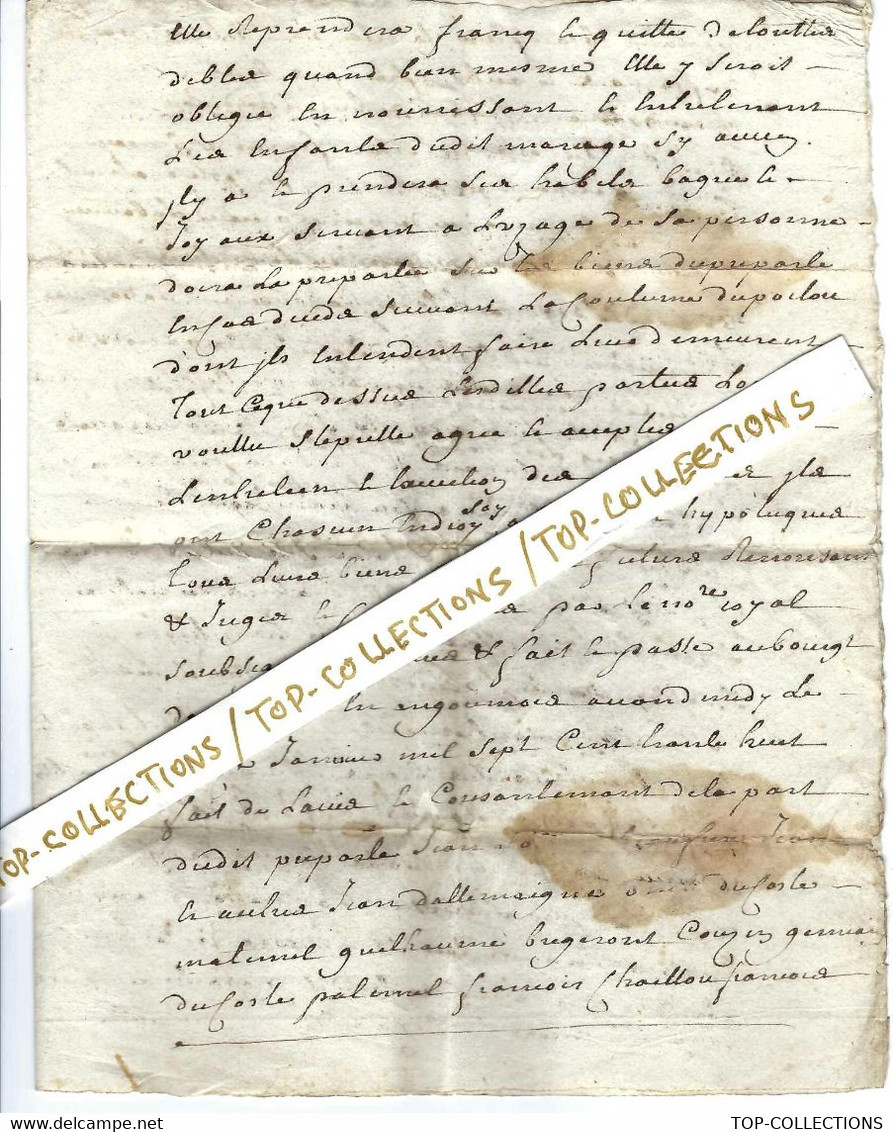 1738 CACHET GENERALITE LAROCHELLE SUR ACTE Notarié Promesse De Mariage TRES RARE V.SCANS - Documentos Históricos