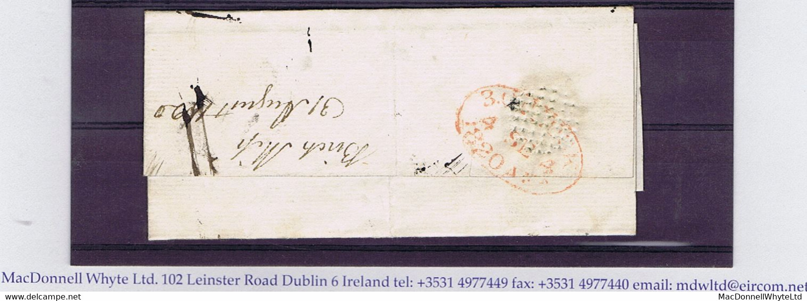 Ireland Dublin Penny Post 1820 Small Letter "Fairview" To Arran Quay With Hs "1" And Oval 3 O'CLOCK AFN 4SE4 1820 - Prephilately