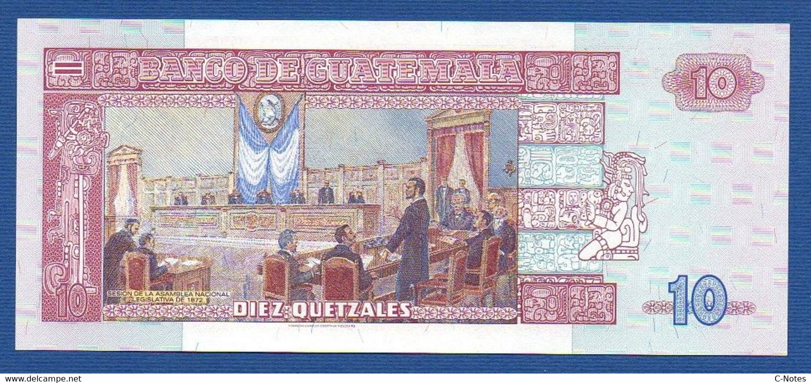 GUATEMALA - P.107 – 10 Quetzales 12.02.2003 UNC Serie D79481264A Printer FCO - Guatemala