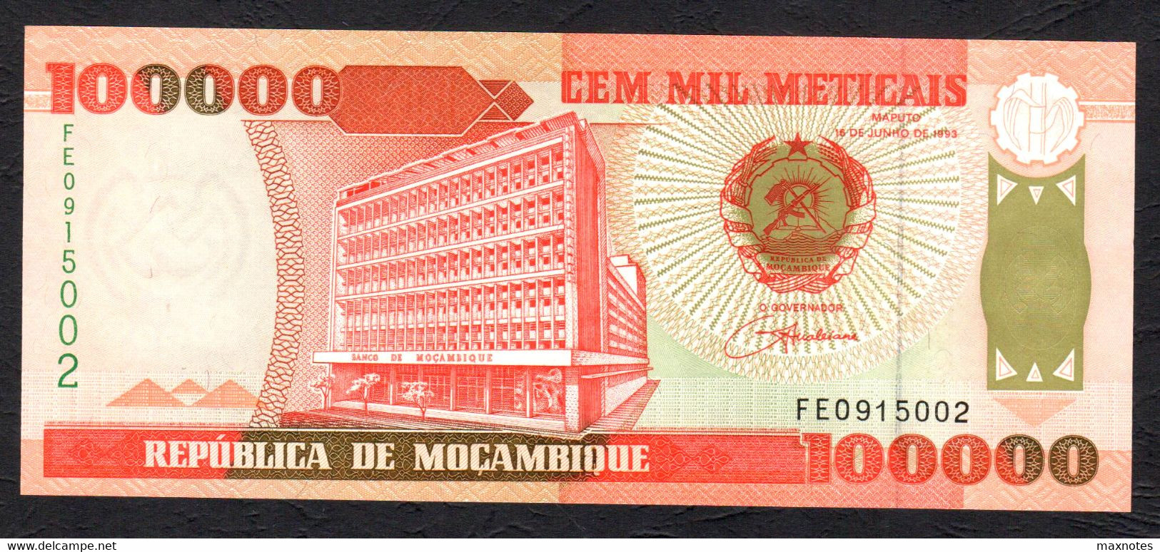 MOZAMBICO (MOZAMBIQUE, MOCAMBIQUE) : 100000 Meticais - 1993 - P139 - UNC - Mozambique