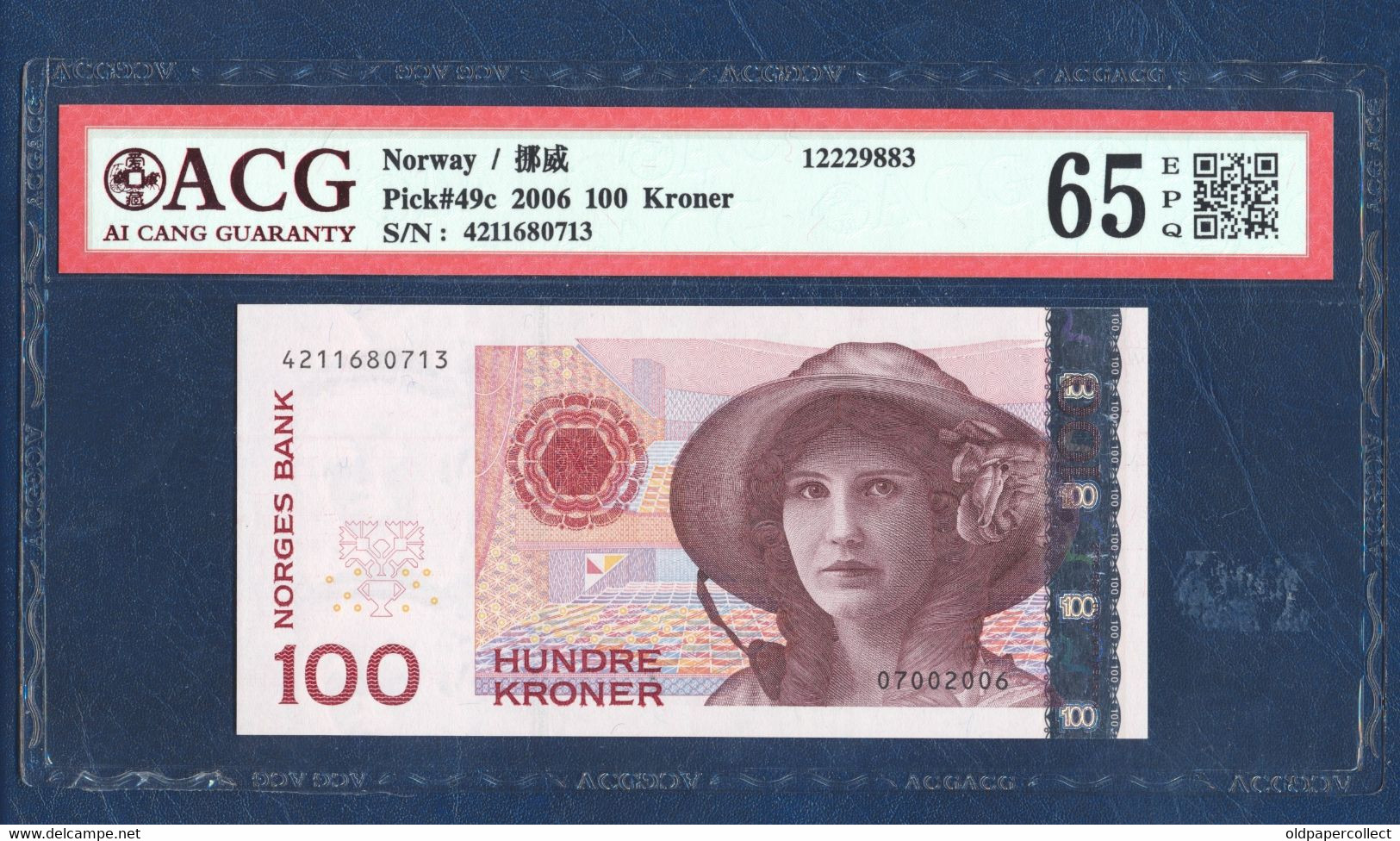 NORWAY 100 KRONER PICK 49c Kirsten Flagstad Opera Singer 2006 ACG 65 - Norway