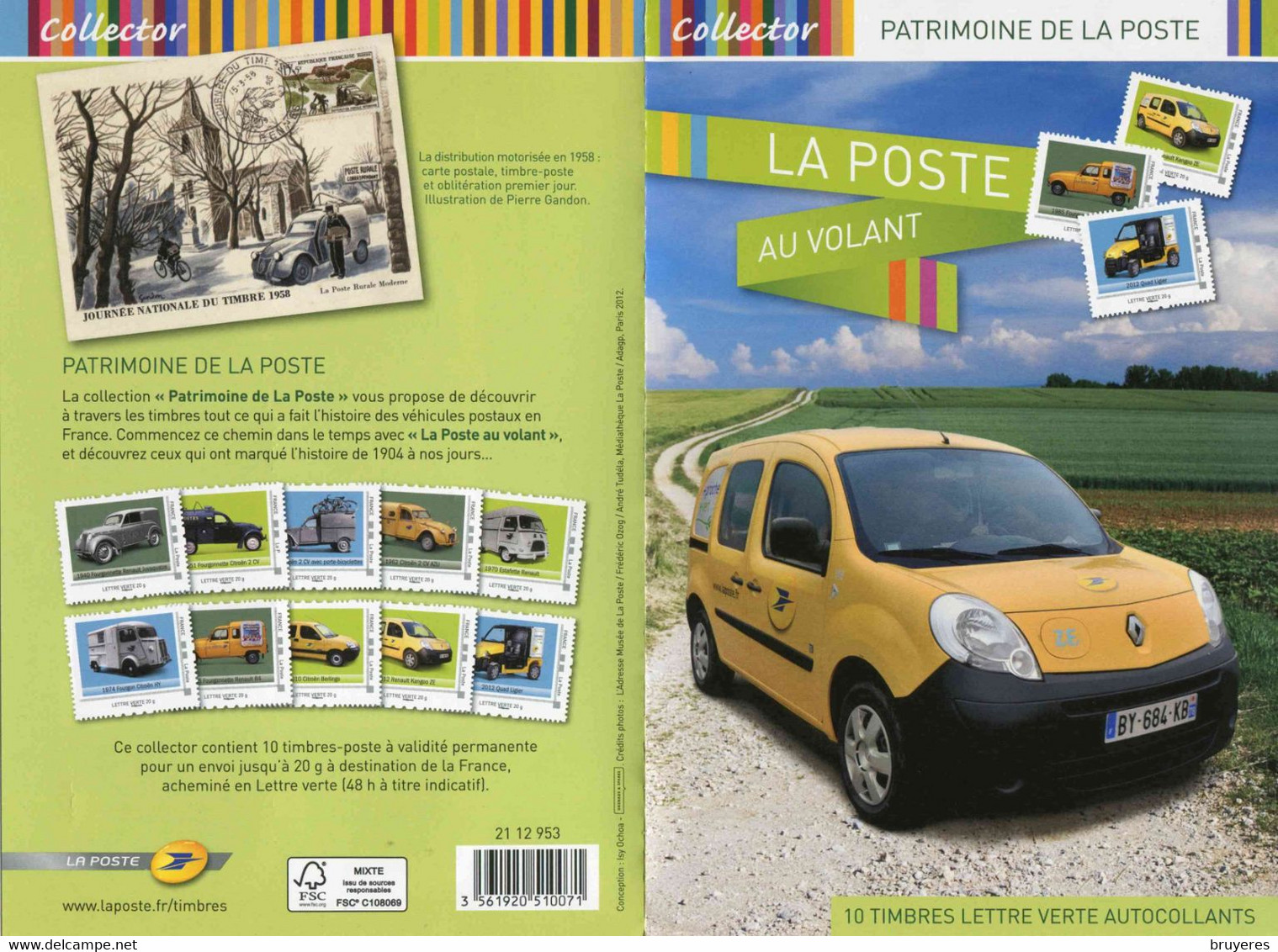 COLLECTOR** De 2012 "LA POSTE AU VOLANT - Feuillet De 10 Timbres Adhésifs IDtimbre Lettre Prio. 20 G " (sous Blister) - Collectors