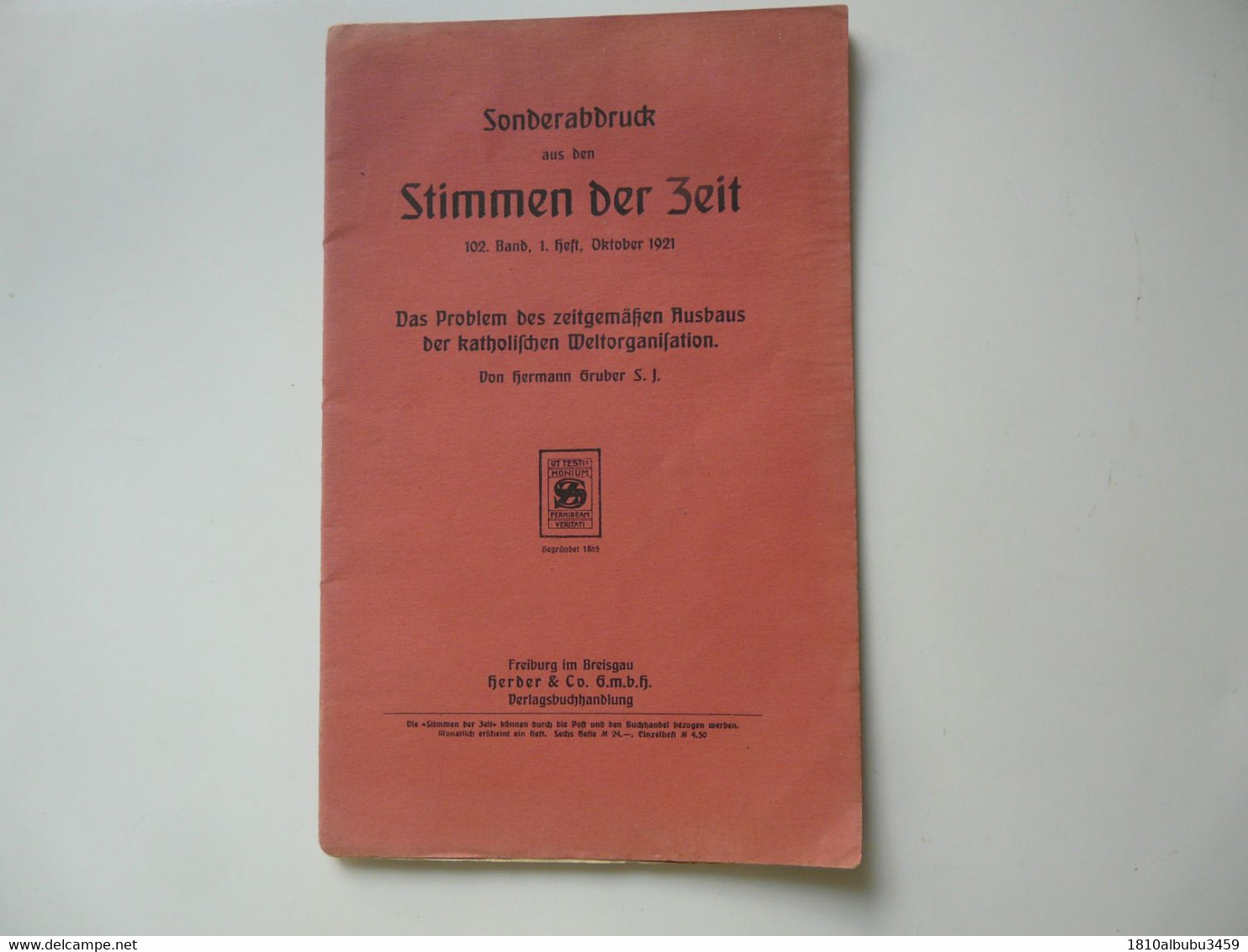 STIMMEN DER ZEIT 1921 - VOIX DE L'EPOQUE : FRANC-MACONNERIE - Otros & Sin Clasificación