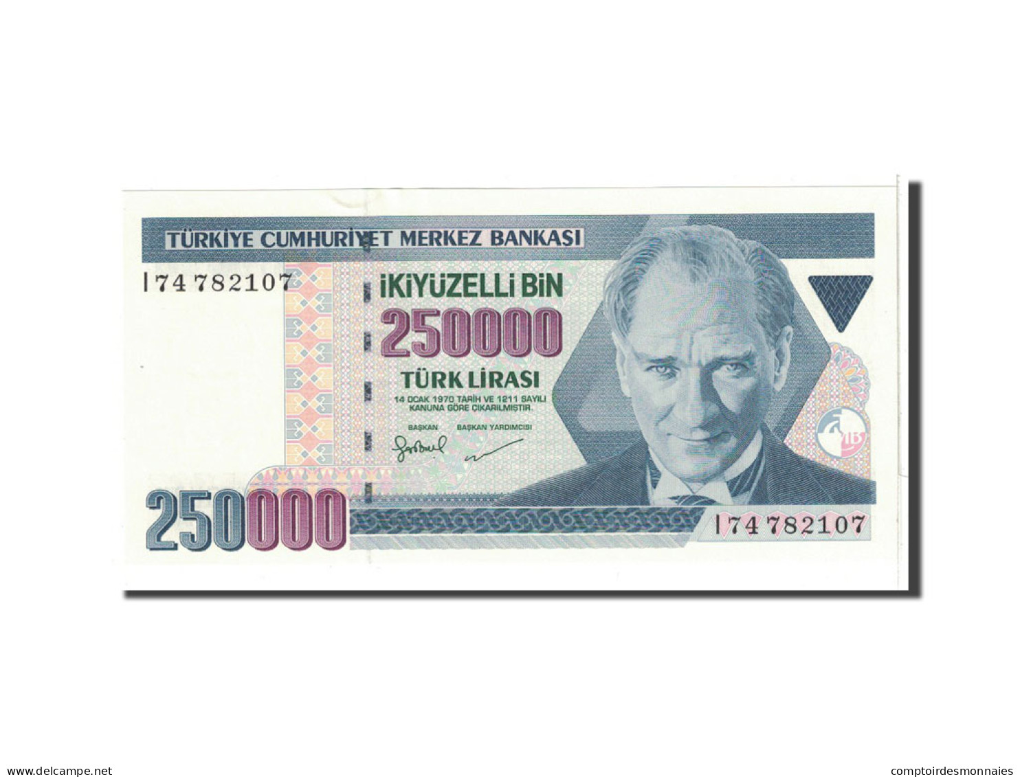 Billet, Turquie, 250,000 Lira, 1998, Undated, KM:211, NEUF - Turquie