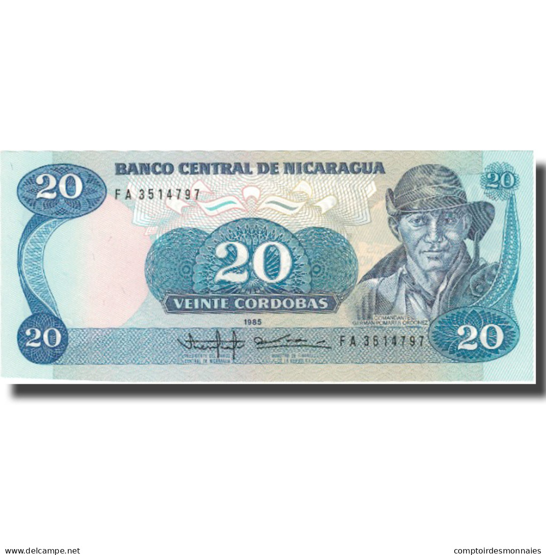 Billet, Nicaragua, 20 Cordobas, 1985-1988, KM:152, NEUF - Nicaragua