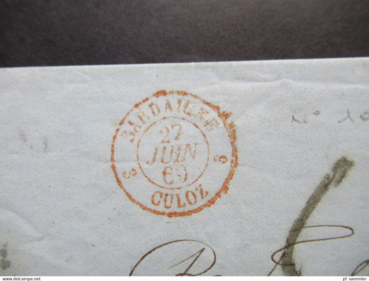 Italien 1860 Faltbrief Mit Inhalt Milano / Milan - Paris Roter Stempel Sardaigne 3 Culoz 3 - Sardaigne