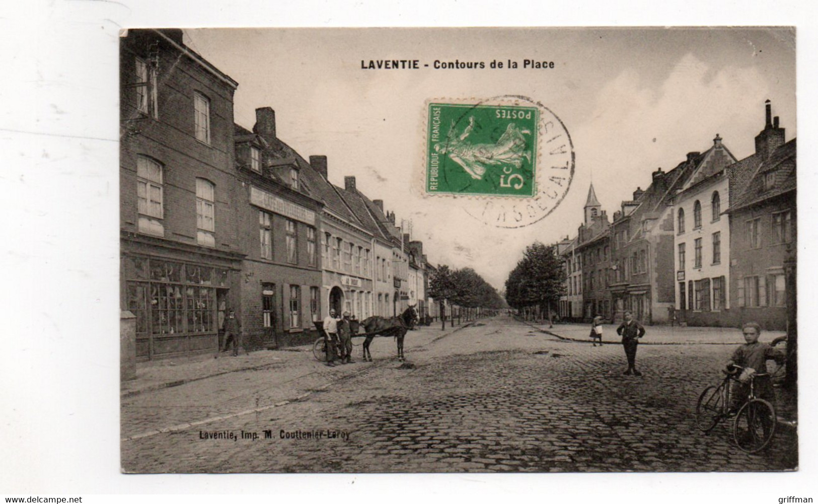 LAVENTIE CONTOURS DE LA PLACE 1913 TBE - Laventie