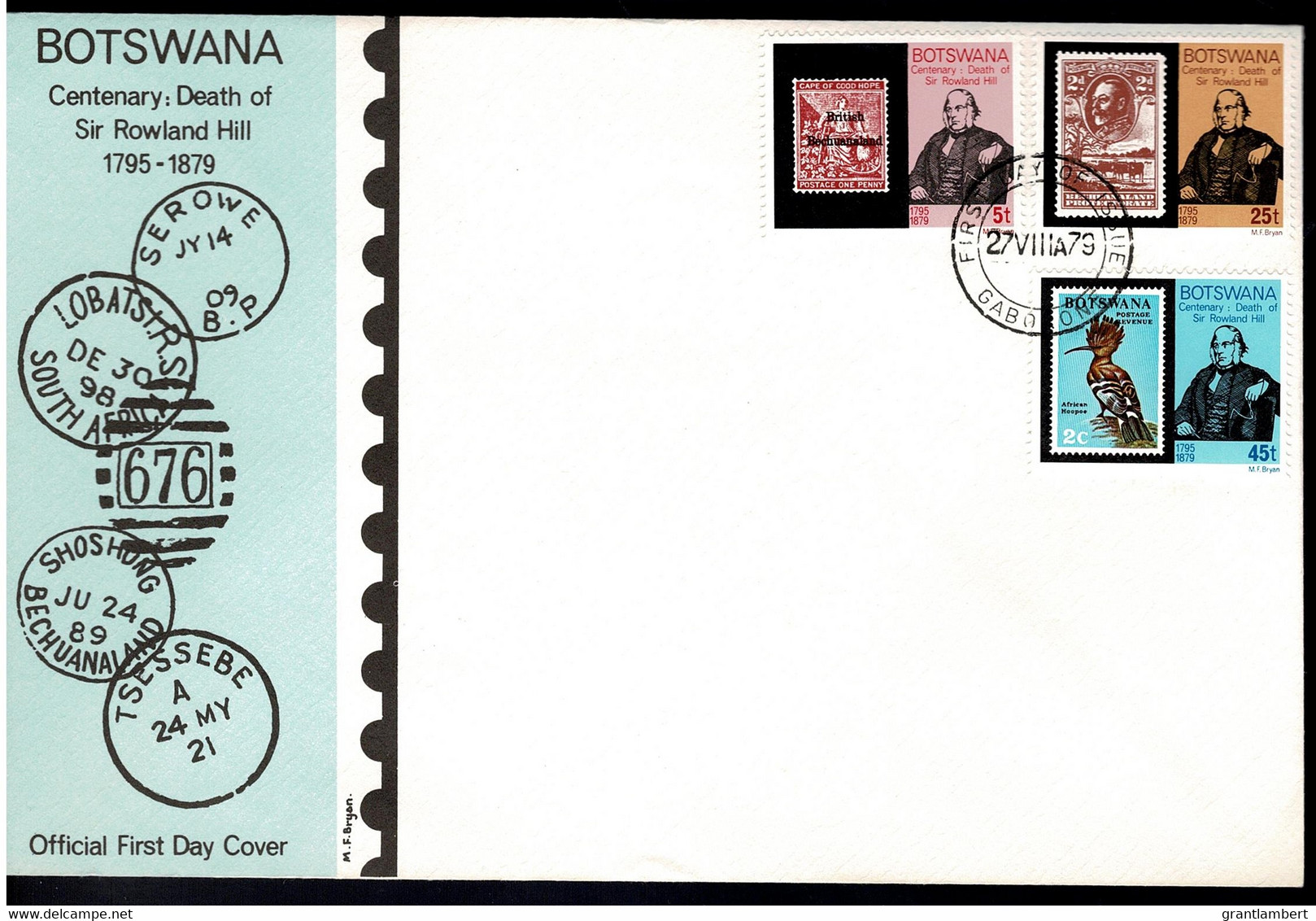 Botswana 1979 Sir Rowland Hill Death Centenary FDC - Rowland Hill