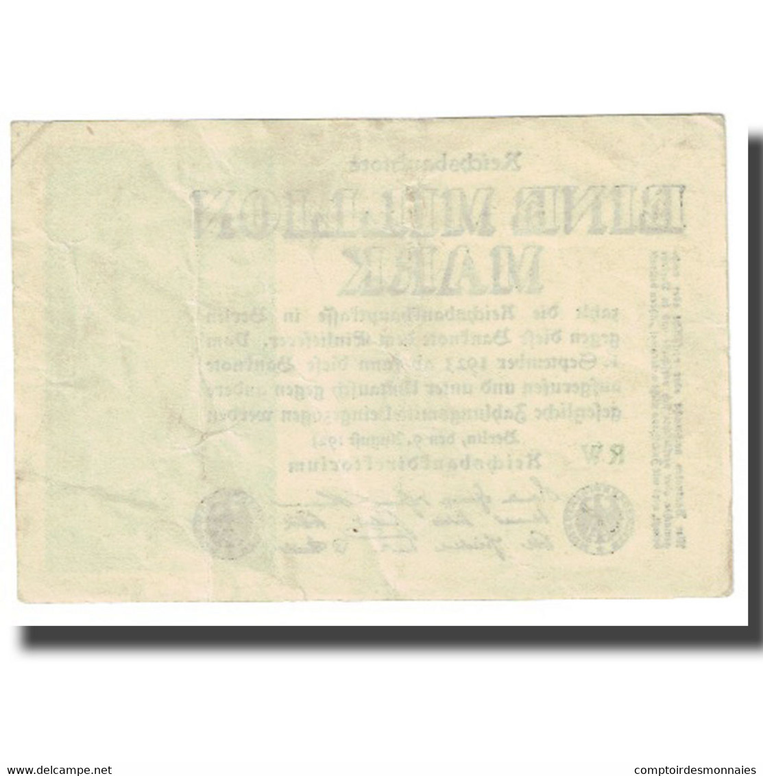 Billet, Allemagne, 1 Million Mark, 1923, 1923-08-09, KM:102a, SUP - 1 Miljoen Mark