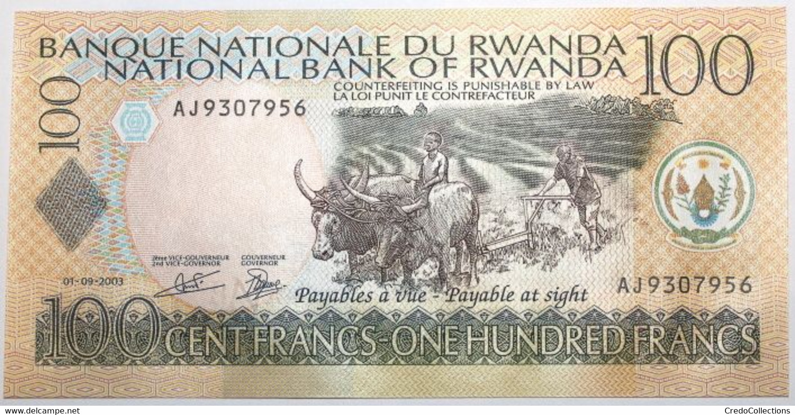 Rwanda - 100 Francs - 2003 - PICK 29b - NEUF - Rwanda