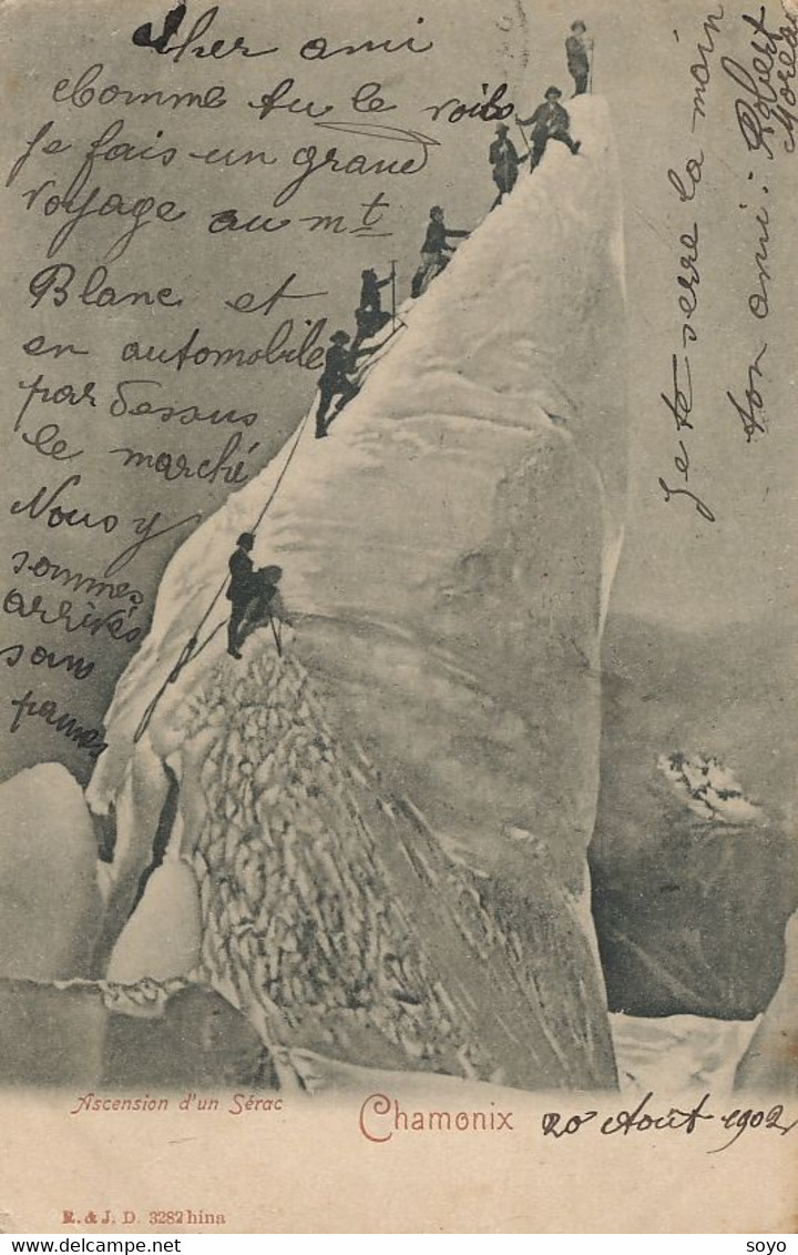 Alpinisme Escalade Ascension Sérac Chamonix  1902 Envoi Hugues De Rocquigny Gd Hotel Plage Sables Olonne - Klimmen