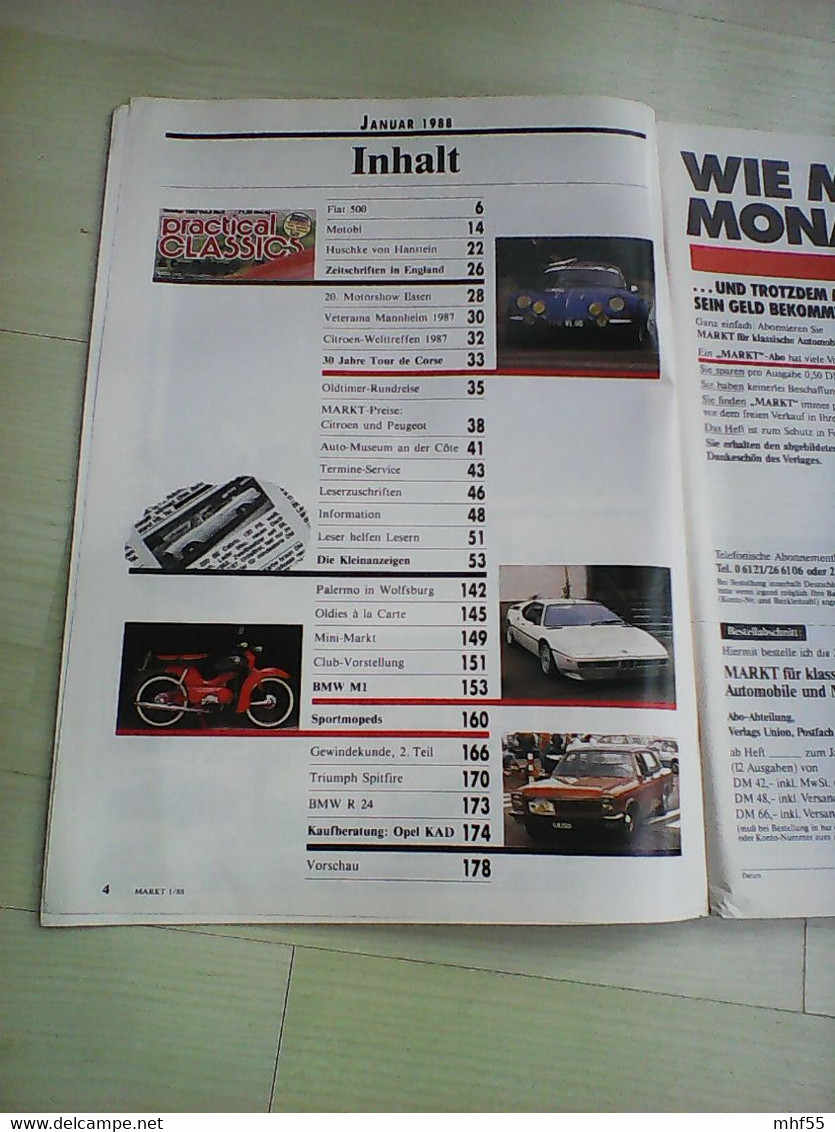 22 Autozeitschriften Markt für klassische Automobile un d Motorräder, 1985 -1990