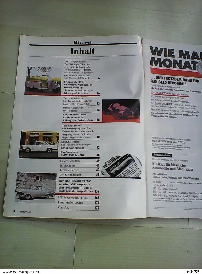 22 Autozeitschriften Markt für klassische Automobile un d Motorräder, 1985 -1990