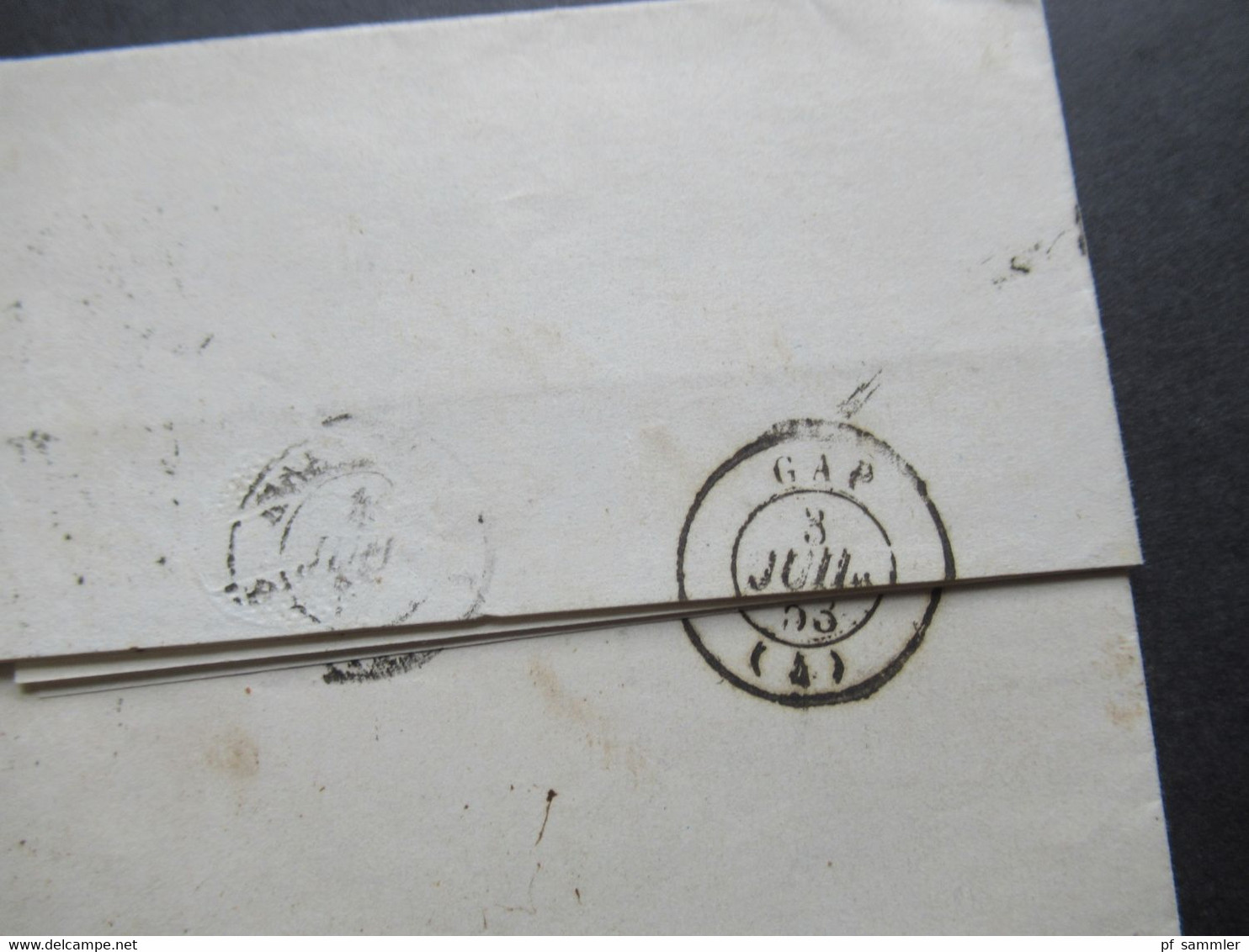 Faltbrief Mit Inhalt 1853 Stempel K1 Milano Und Taxstempel Chiffre 10 / Schwarzer K2 Autr. 2 Briancon 2 Nach Marseille - 1. ...-1850 Vorphilatelie