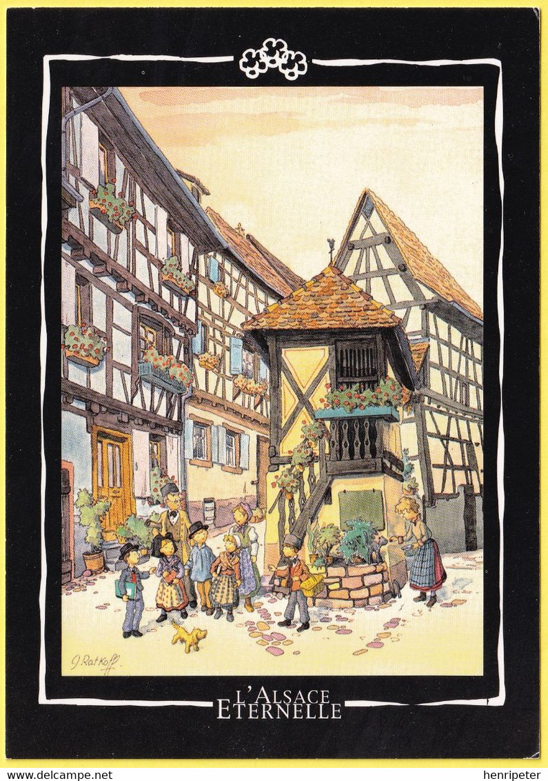 L'ALSACE ÉTERNELLE - Le Départ Pour L'école - Dessin De Georges RATKOFF - Éditions Pfister Strasbourg VR 34 - Alsace