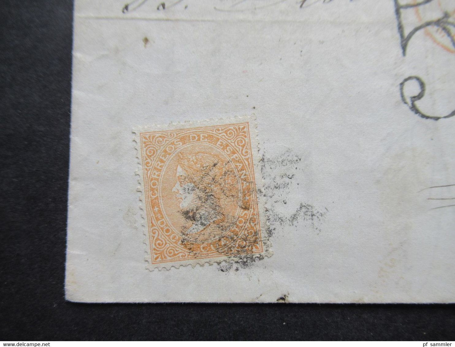 Spanien Königin Isabella II. Faltbrief Inhalt 1868 P.D Beleg Stempel Valencia Nach Lyon Taxstempel Chiffre 5 - Storia Postale