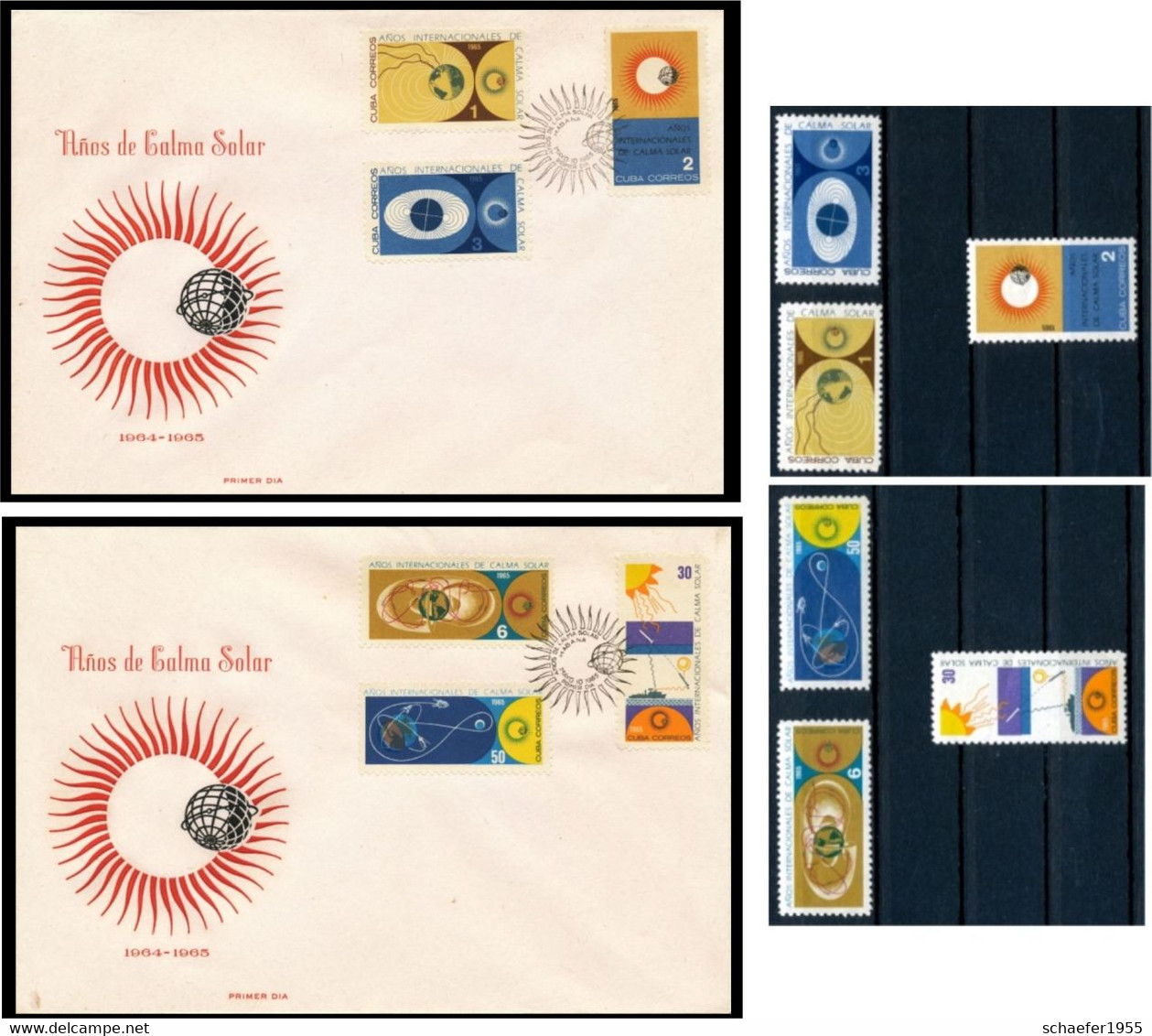 Cuba, Kuba 1965 Calma Solar 2x FDC + Stamps - America Del Nord