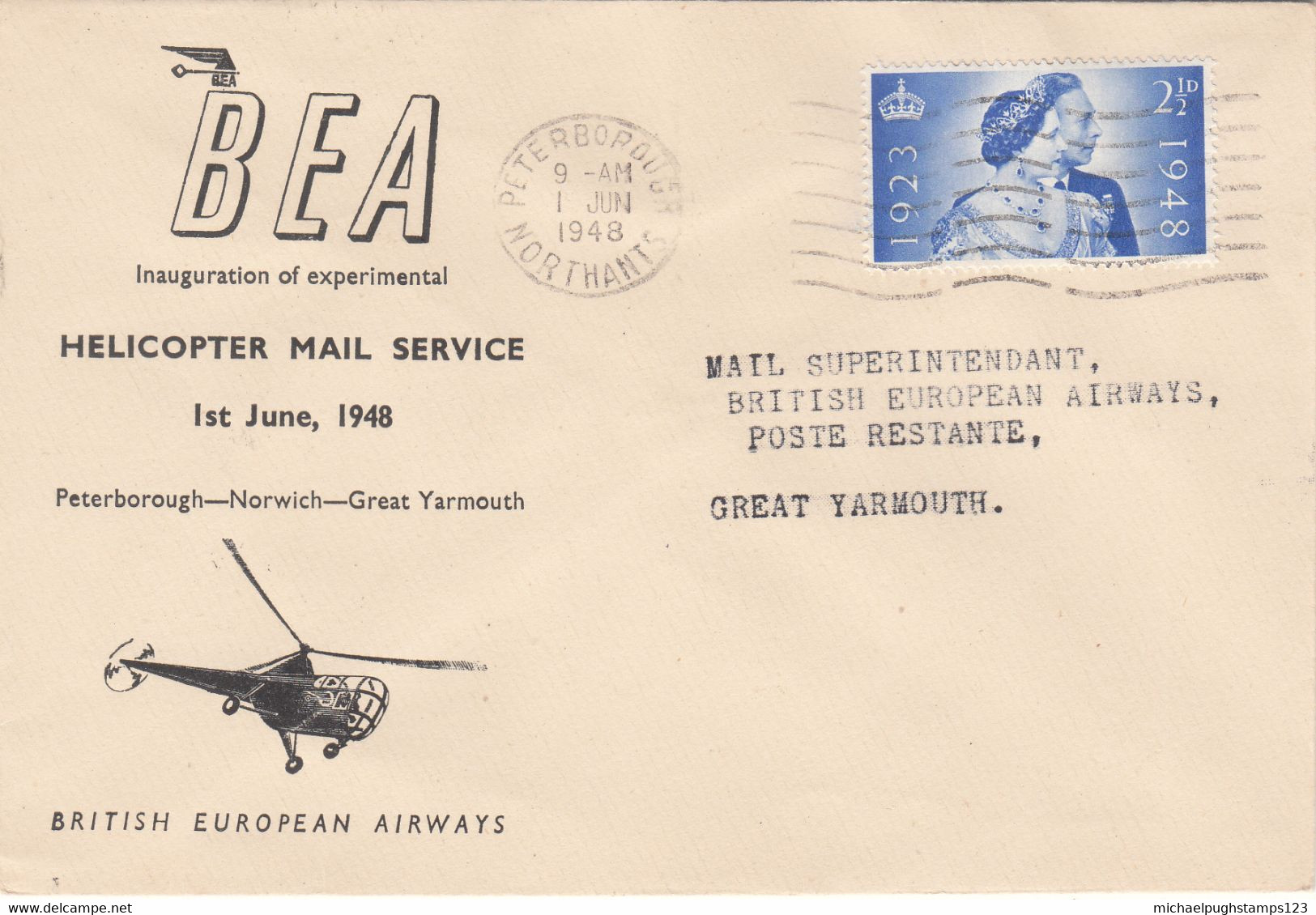G.B. / Airmail / Helicopter Mail / Peterboroug / Norfolk - Sin Clasificación