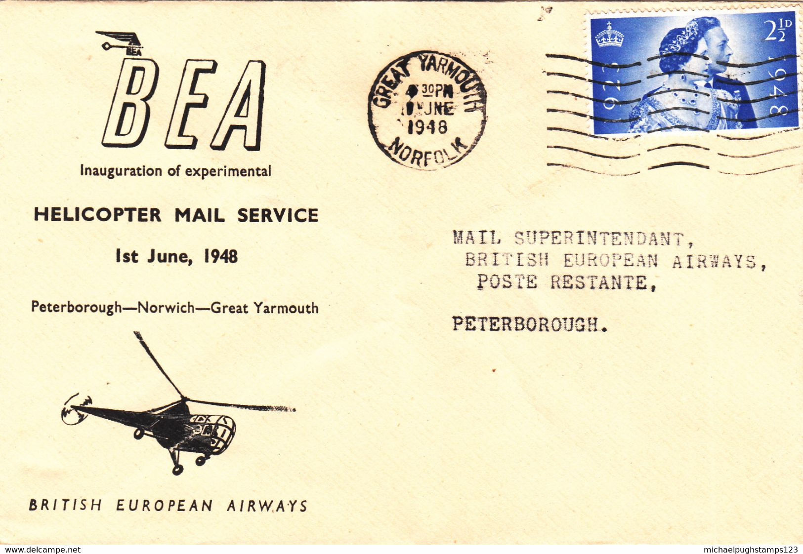 G.B. / Airmail / Helicopter Mail / Peterboroug / Norfolk - Non Classés