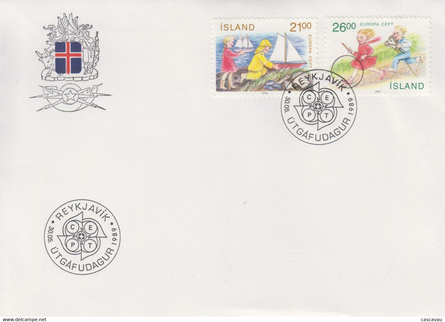 Enveloppe  FDC  1er  Jour   ISLANDE    Jeux  D' Enfants   EUROPA    1989 - 1989