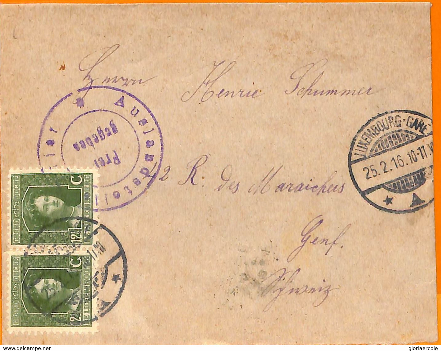 99365 - LUXEMBOURG - Postal History - COVER To GERMANY  1916 - 1914-24 Marie-Adelaide